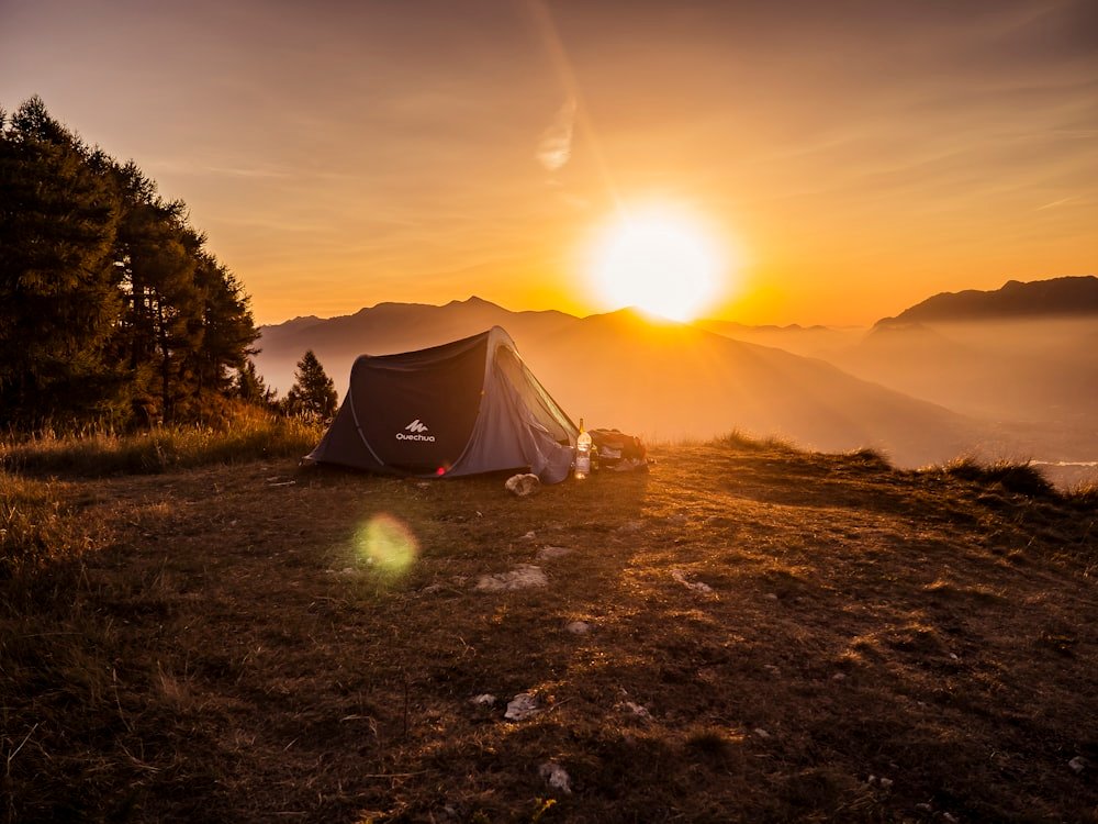 Camping under stars
